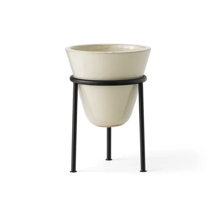 Audo - Daiza Pflanztopf H 37 cm, Ø 25 cm, schwarz / elfenbein