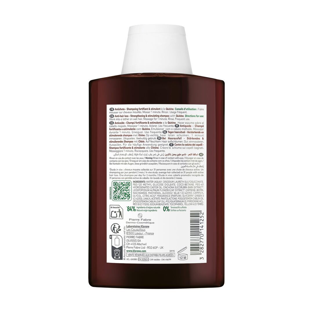 KLORANE  Champô Quinina BIO Fortificante Queda de Cabelo - 200ml