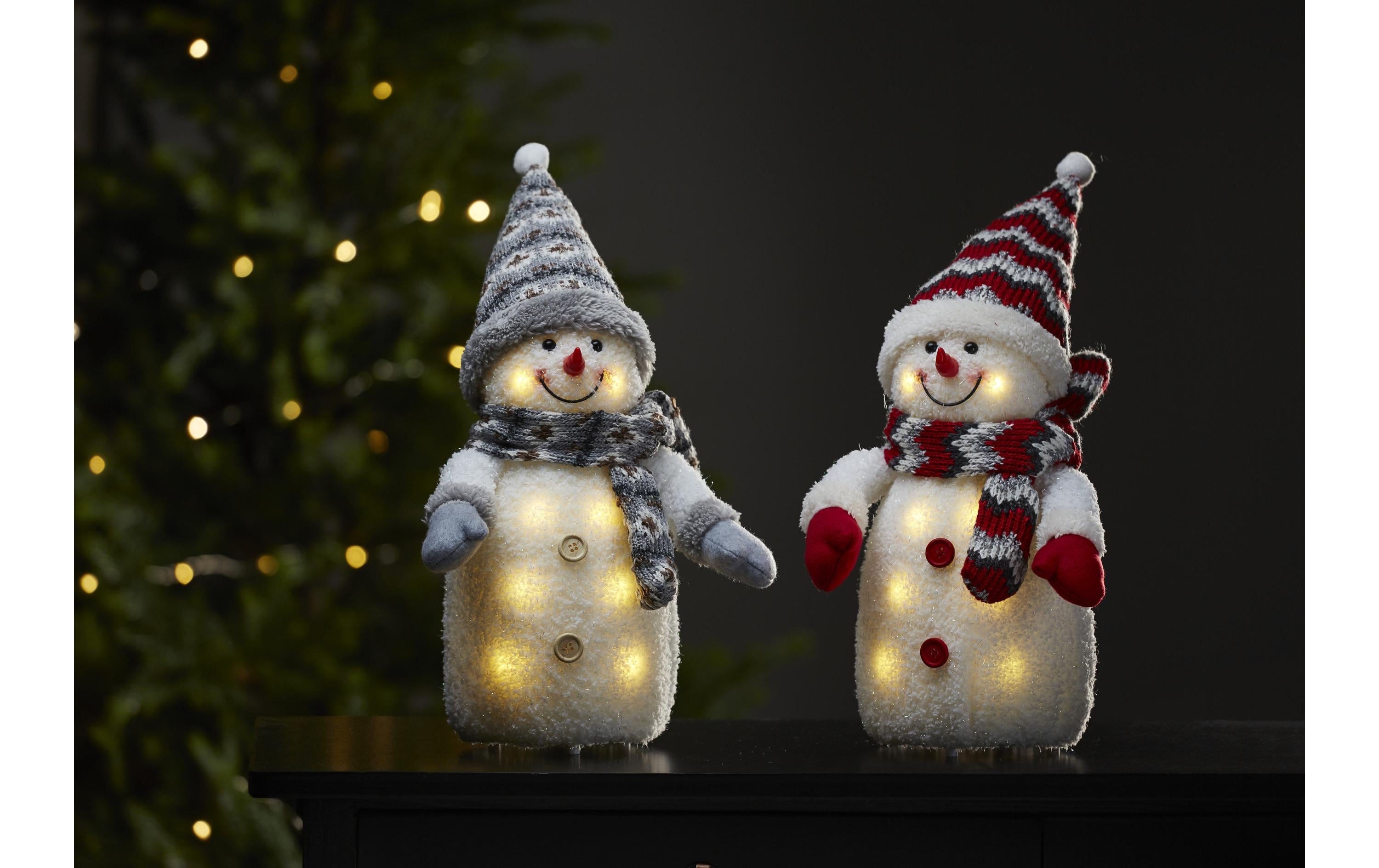 LED Schneemann 38 cm rotSchneemann mit LED Beleuchtung