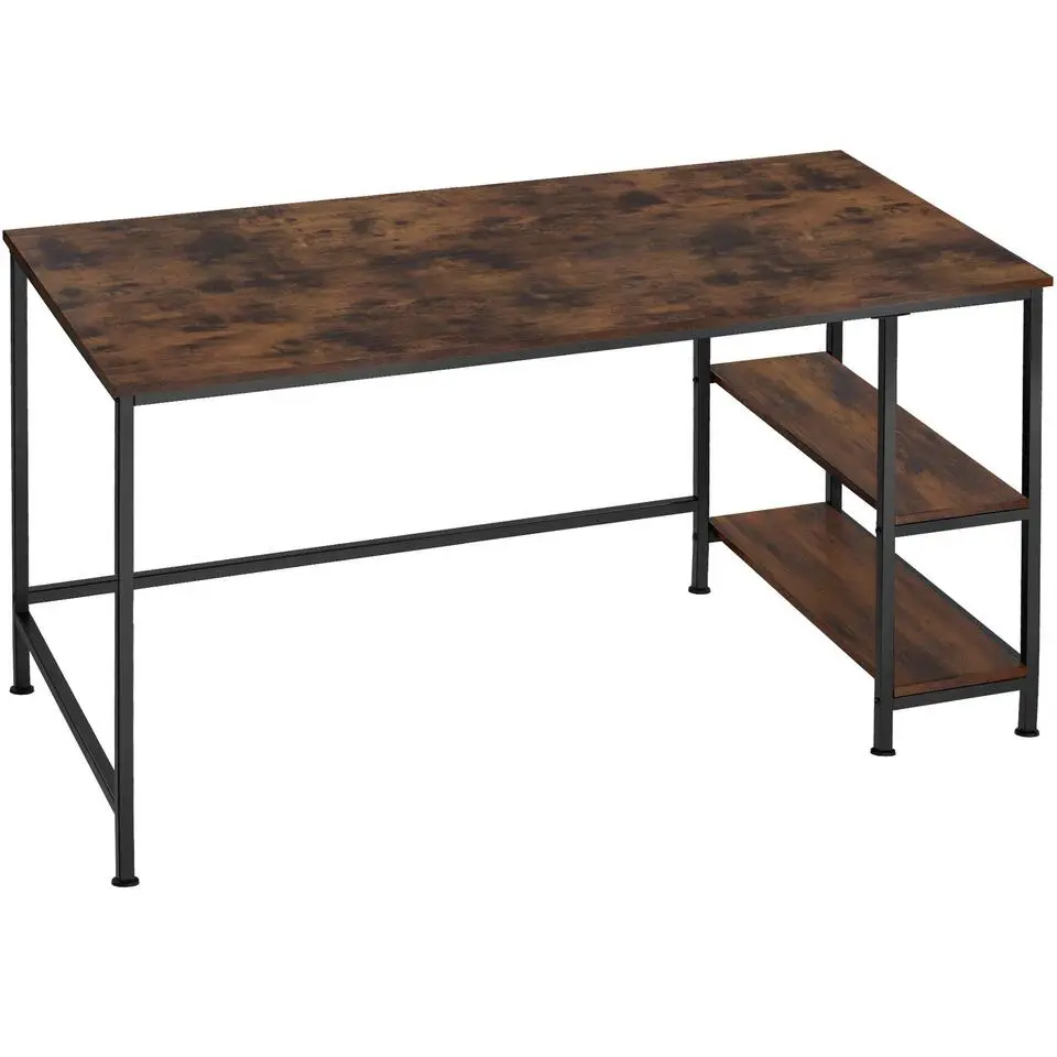 tectake Bureau Canton 120x60x75,5cm, Industrieel Hout Donker, Rustiek