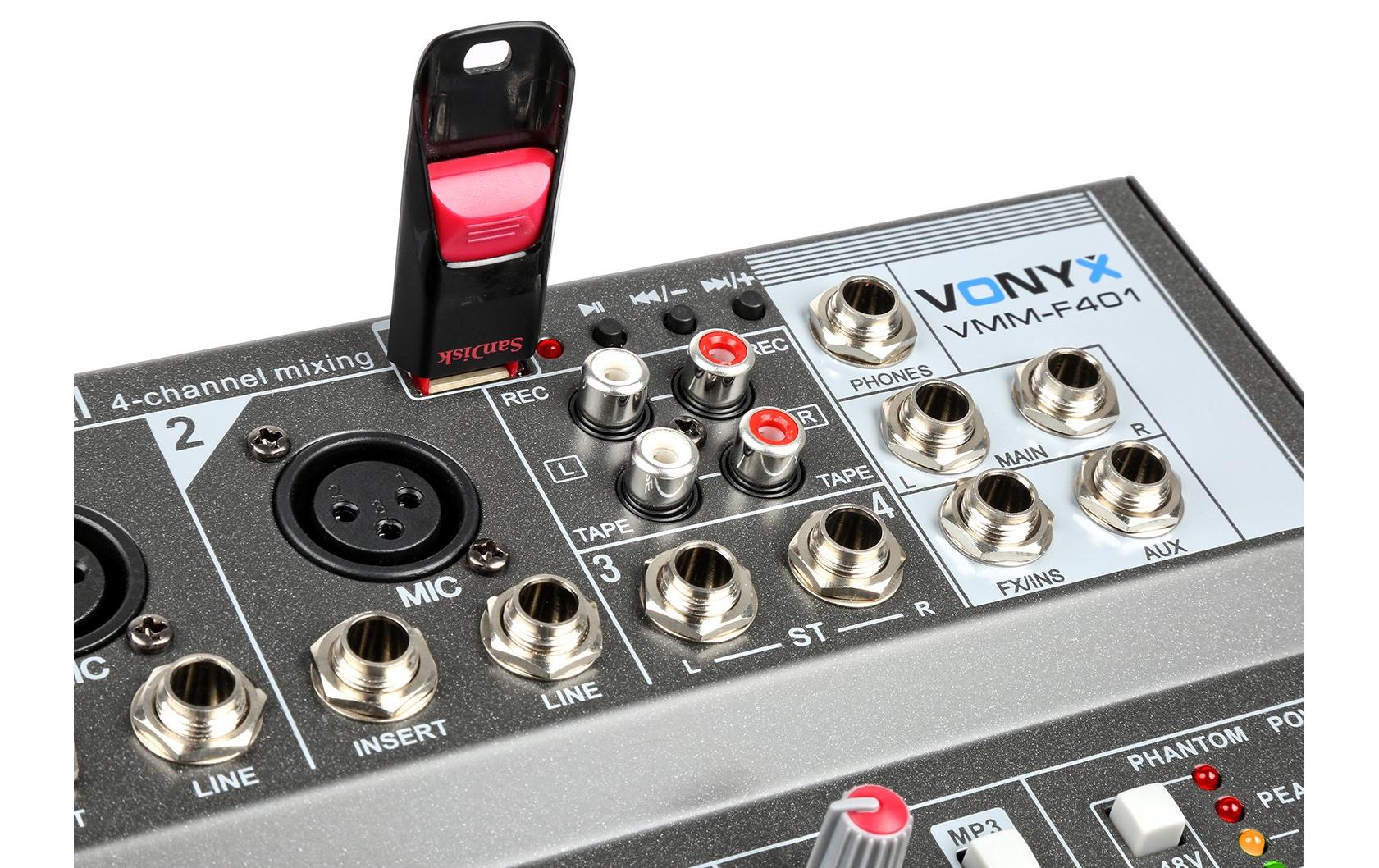 Mischpult VMM-F401<br>Kompakter 4-Kanal Mixer