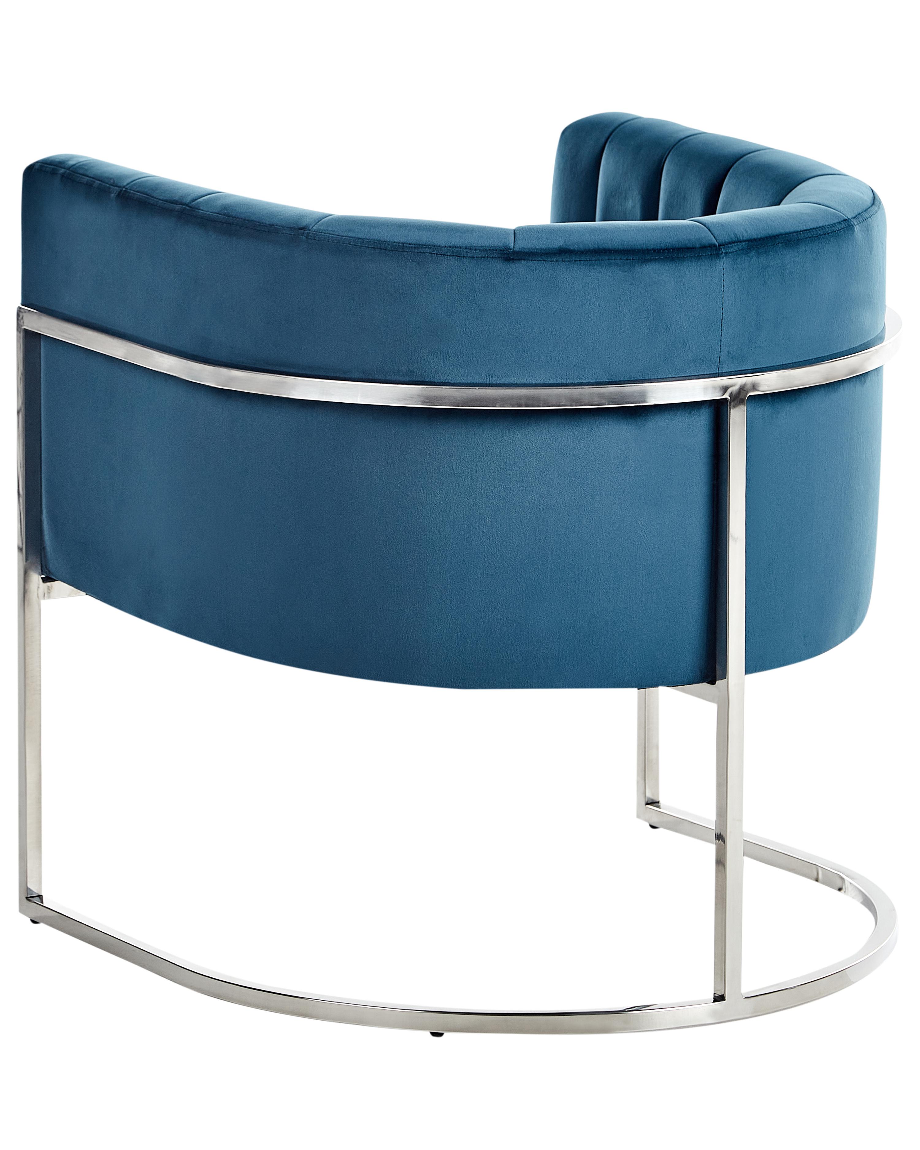Fauteuil LARVIK Fluweel Blauw