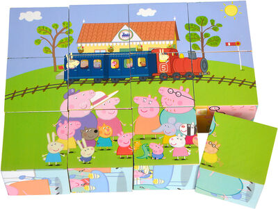 Peppa Gris Klosspuslespill 12 deler, 16x12 cm