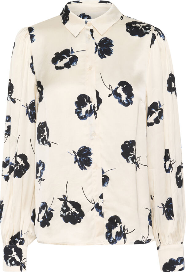 Soaked in Luxury SLErwina Paris Shirt LS Black and white flower print