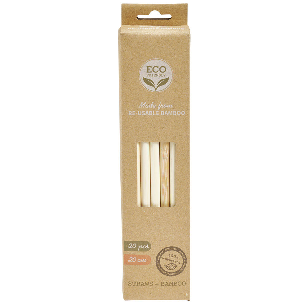 Paille réutilisable en bambou x20