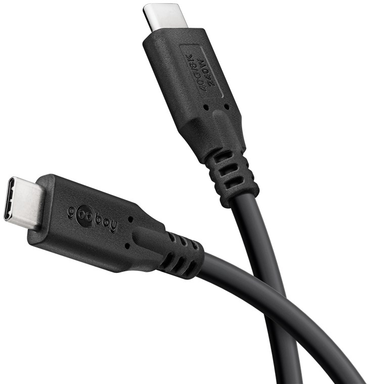 (1.8m) 240W USB C auf USB C Ladekabel Thunderbolt 4/3 Datenkabel 8K Monitor-Verbindungskabel 40 Gbit/s Power Delivery (74185) - Schwarz
