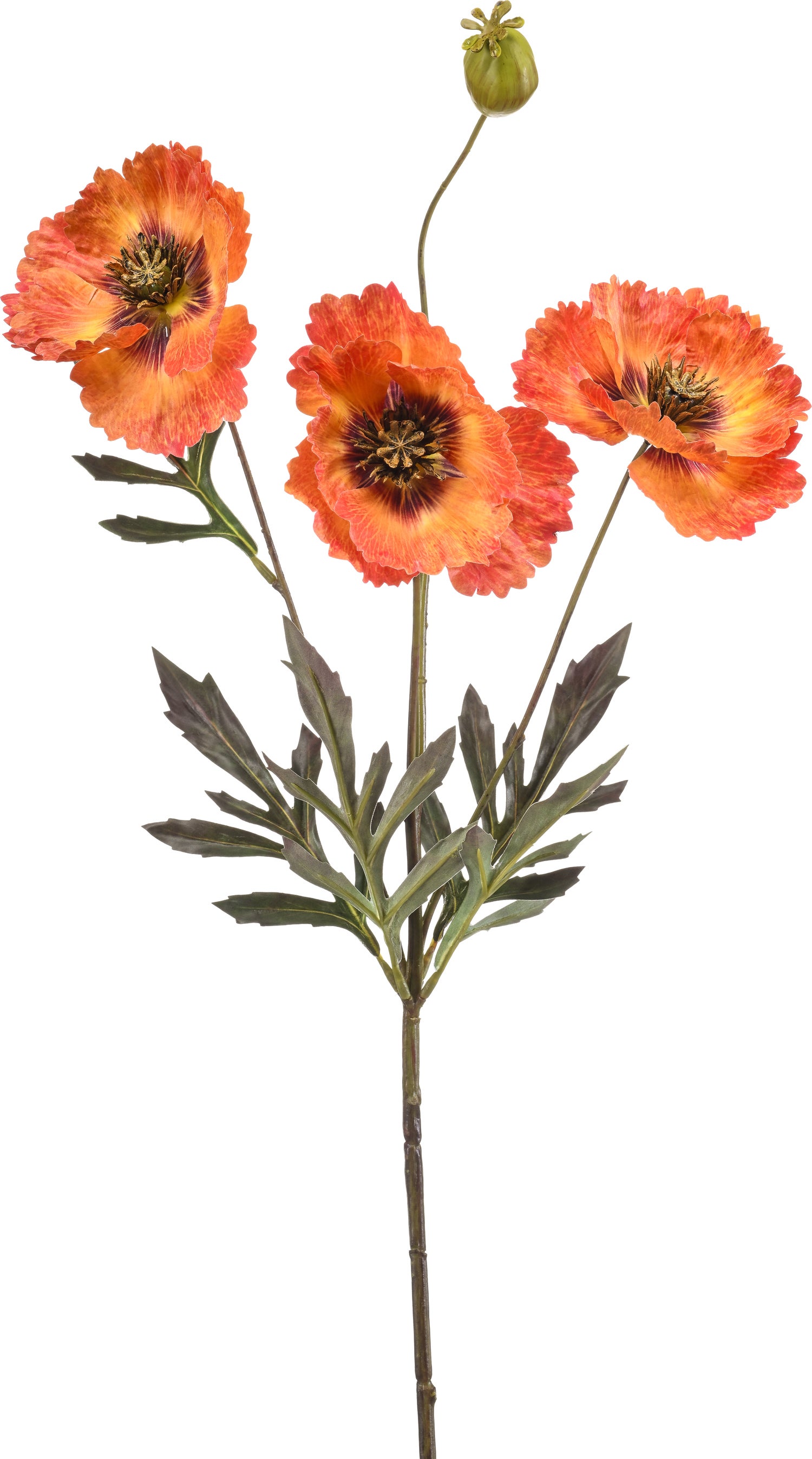 Emerald kunstbloem Klaproos oranje 68 cm