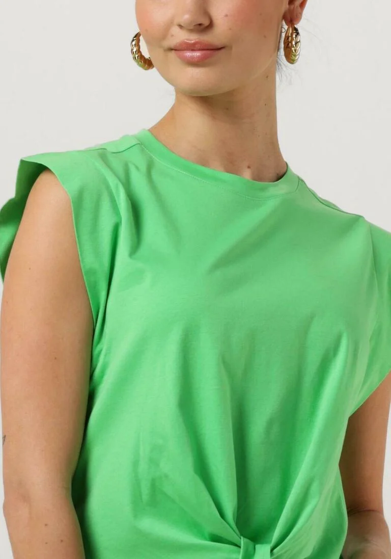 SCOTCH & SODA groene scotch & soda top relaxed-fit knotted t-shirt
