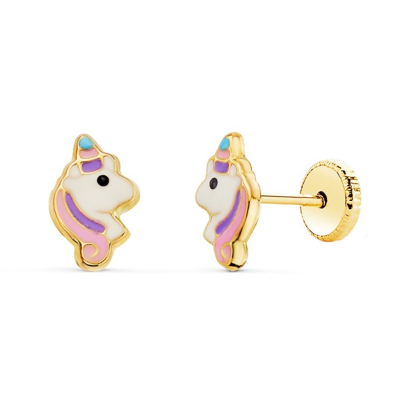 Boucles d'Oreilles Or 18 Carats 750/000 Jaune - Licornes