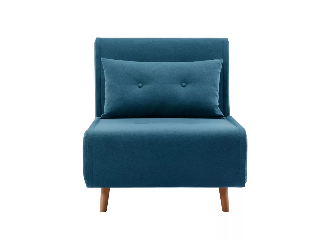 Fauteuil convertible en tissu bleu URIBIA