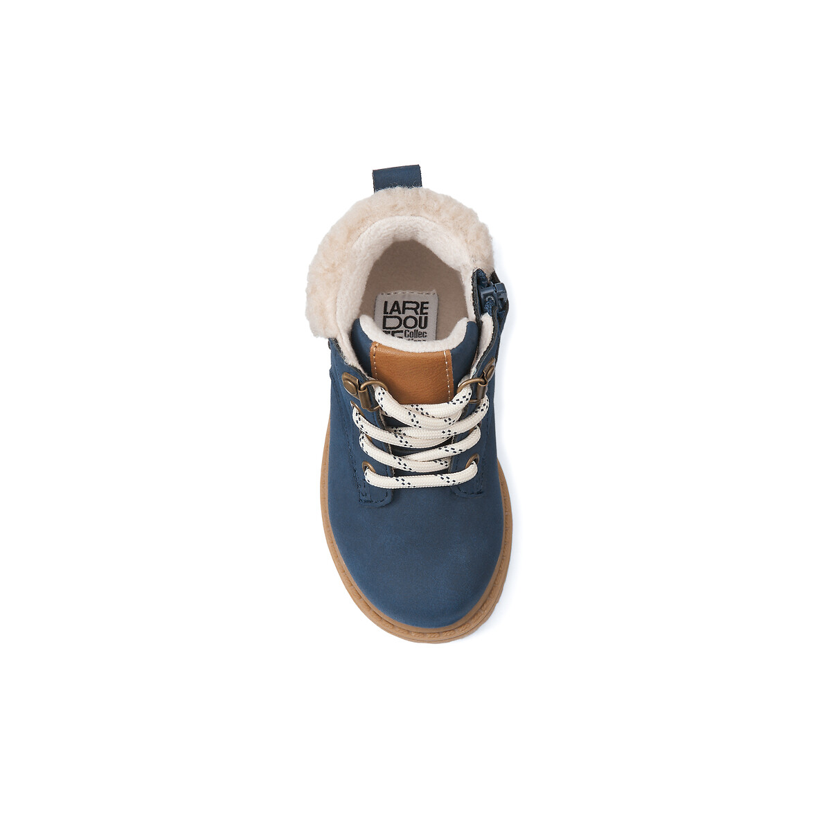 COLEÇÃO LA REDOUTE<br>Botas de cano curto com zíper e cadarço, forradas com lã polar