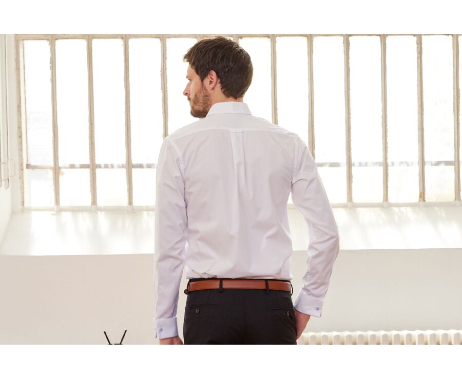 Chemise homme blanche à boutons de manchette - ALBERTINO CLASSIC