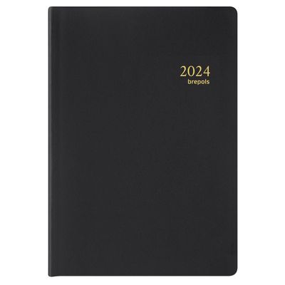 Agenda de poche Armada Seta - 1 semaine sur 2 pages - 6,8 x 10 cm - noir - Brepols
