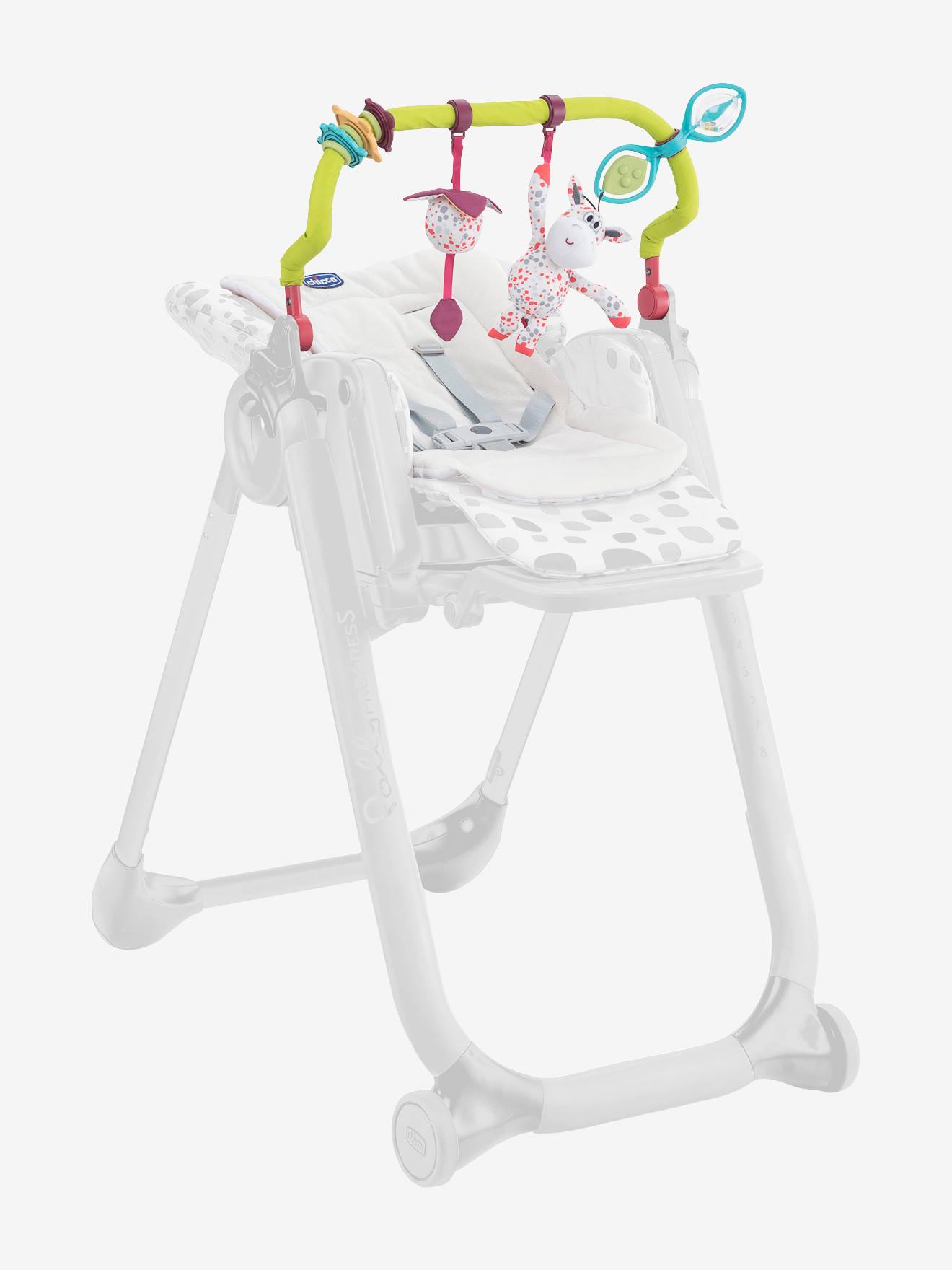 Kit de relaxamento para cadeira alta CHICCO Polly Progres5, verde claro liso com motivos.