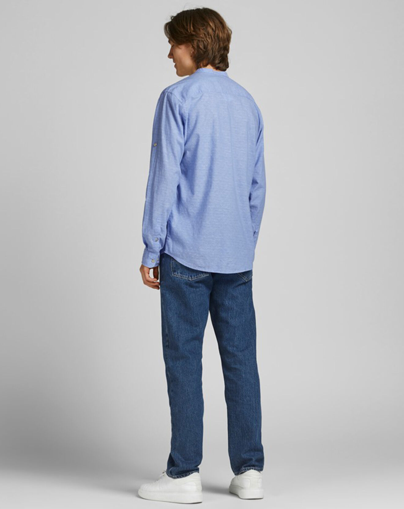 Jack & Jones Chemise en Coton & Lin Jprblusummer bleue