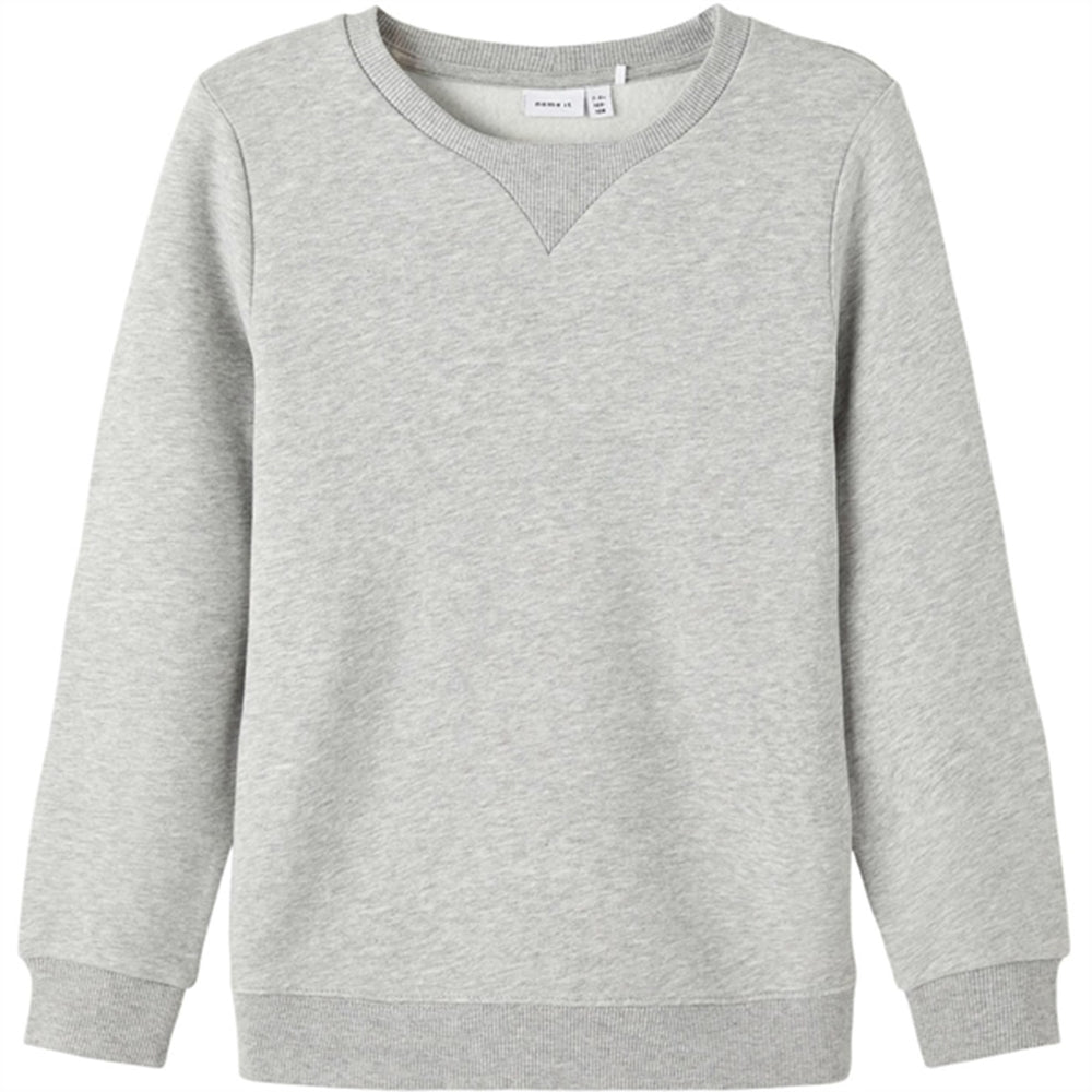 Grey Melange Sweatshirt - Name It → Luksusbaby.dk