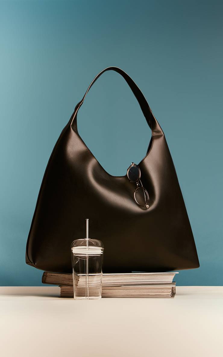 Noir Sac Cabas Structuré En Synthétique