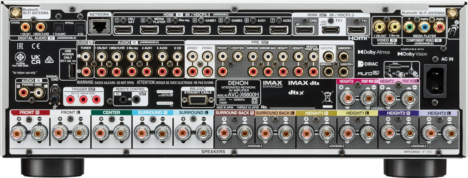 Denon AVC-X6800H Silver Amplis home-cinéma