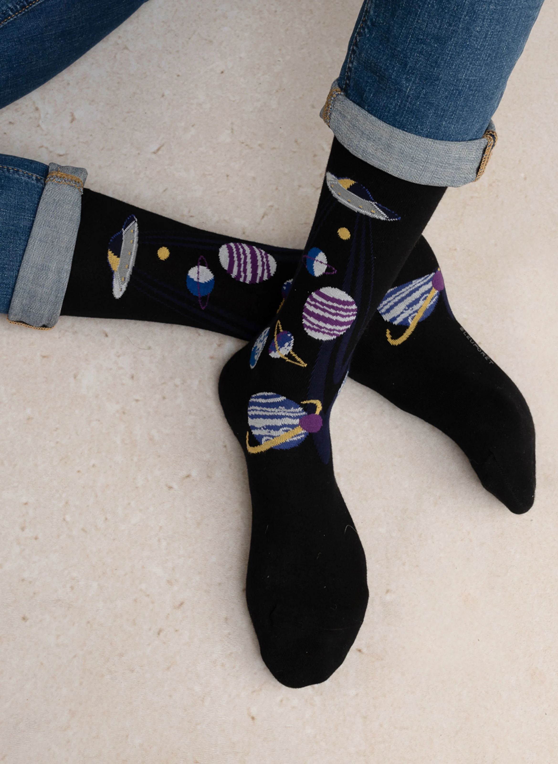 PLANETES - Chaussettes Planète en coton mélangé | Noir