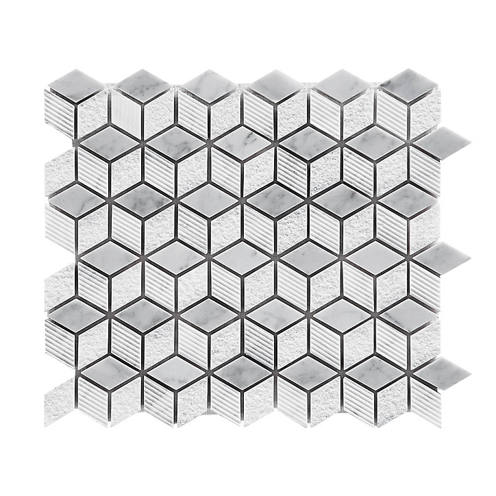 Mosaïque gris et blanc 25,3x29,3cm Ultimate marble