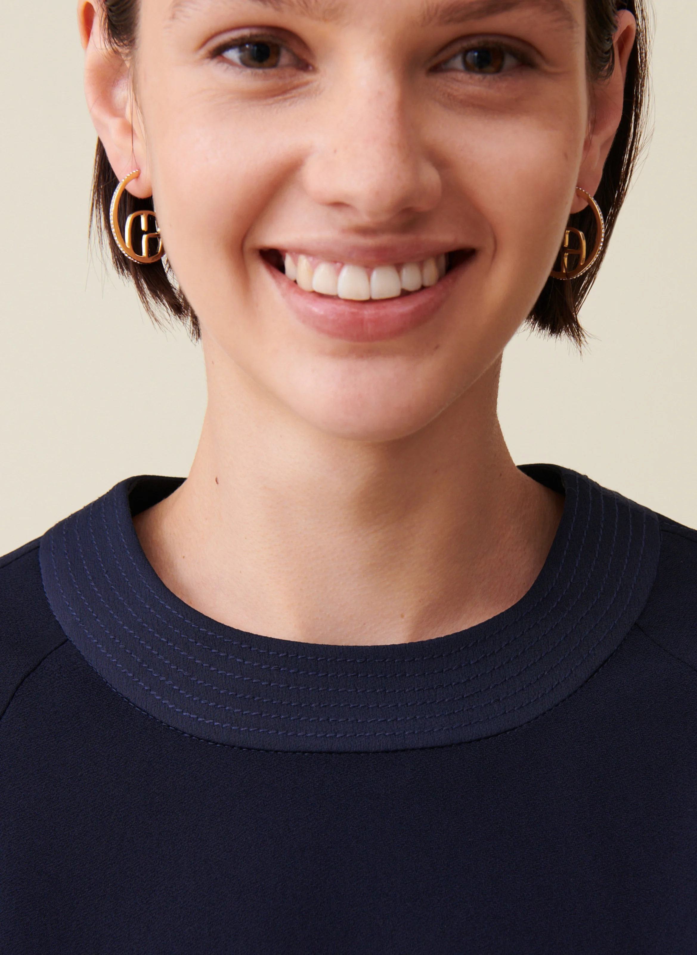 Blouse fluide ceinturée| Bleu