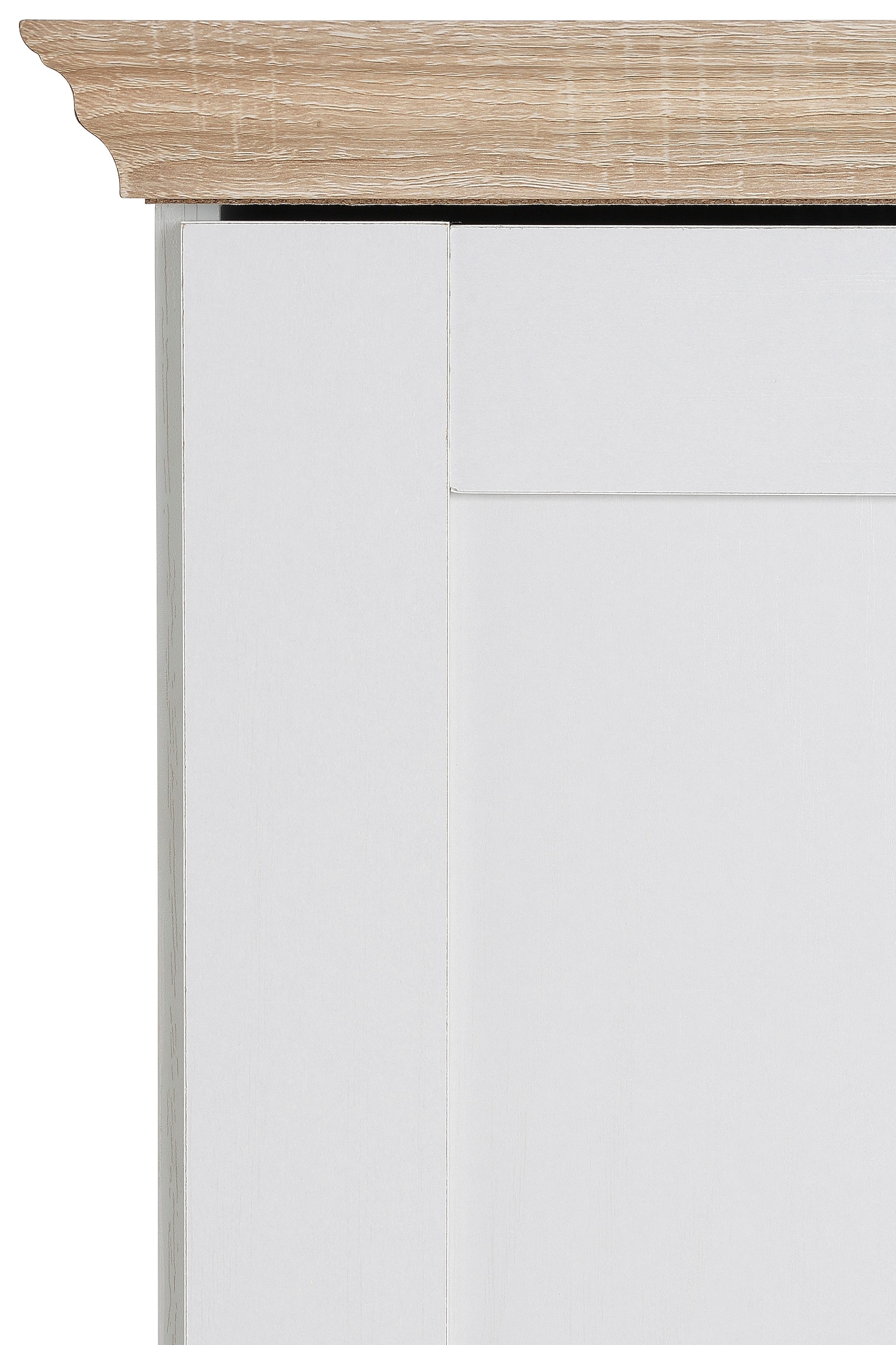 Home affaire Drehtürenschrank »Binz, Wäscheschrank, Mehrzweckschrank, skandinavischer Landhausstil« B/H/T ca. 122/130/35 cm,  viele Stauraummöglichkeiten, Metallgriffe, Türen mit Rahmen/ Kassetten