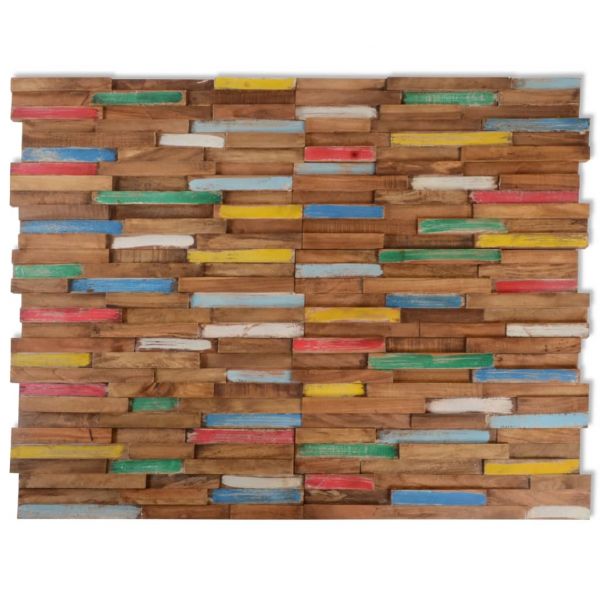 Painéis Revestimento de Parede 10 Pcs 1,03 M² Teca Maciça - 326169