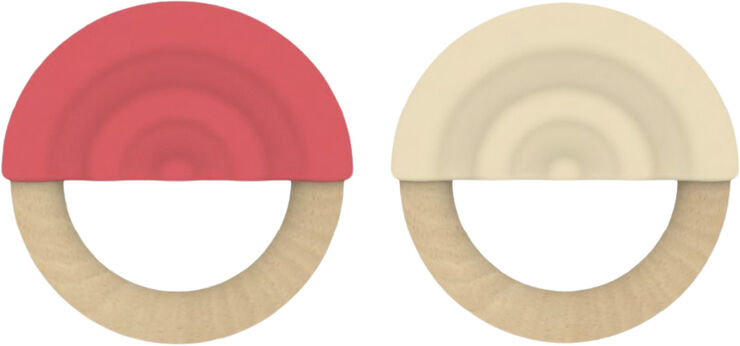 OYOY MINI Regnbue Bidering - Pakke med 2 Cherry red / vanilla