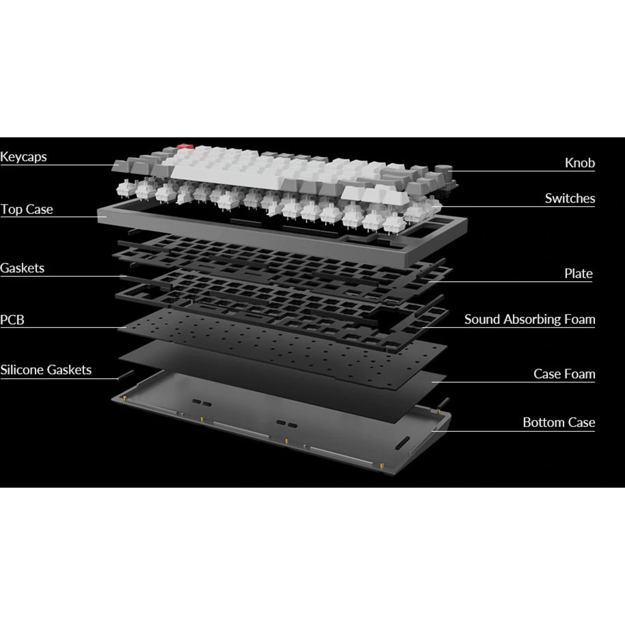 Keychron Gaming-Tastatur Q1 Barebone ISO Knob