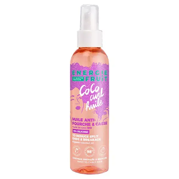Óleo para estilizar cabelo Energie Fruit, óleo de coco e karité, 150ml