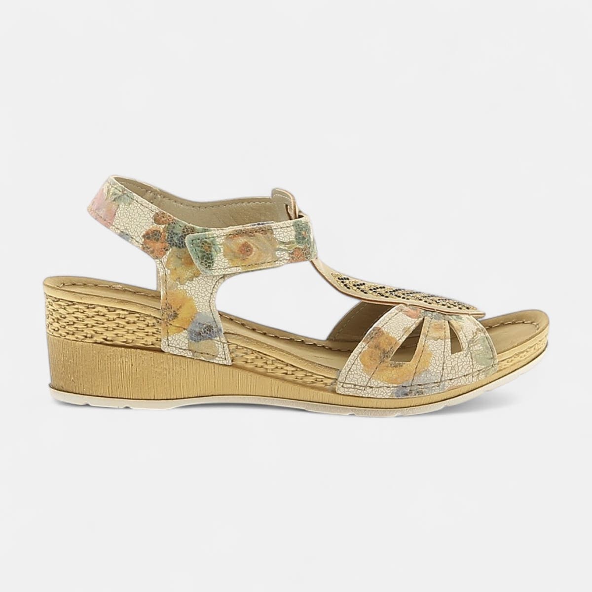 Sandales à talon compensé Femme taupe