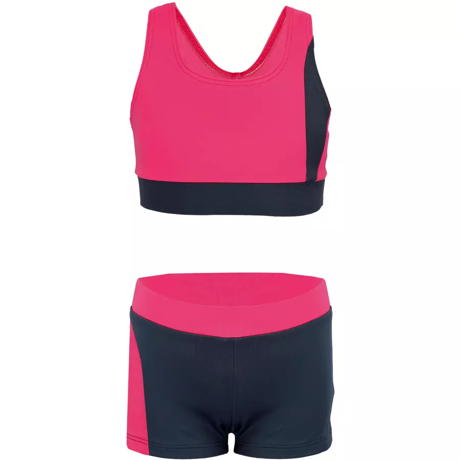 Aquarti Mädchen Sport Bikini - Racerback Bustier & Badehose dunkelgrau