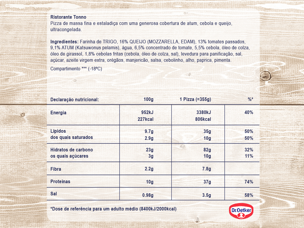 PIZZA DR.OETKER RISTORANTE TONNO 355G
