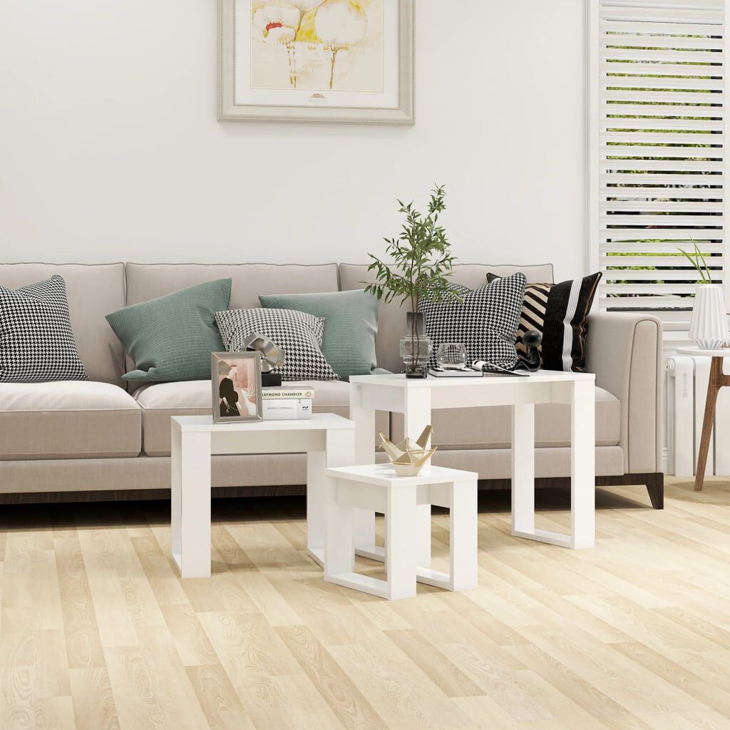 vidaXL 3-delige bijzettafels, houtmateriaal