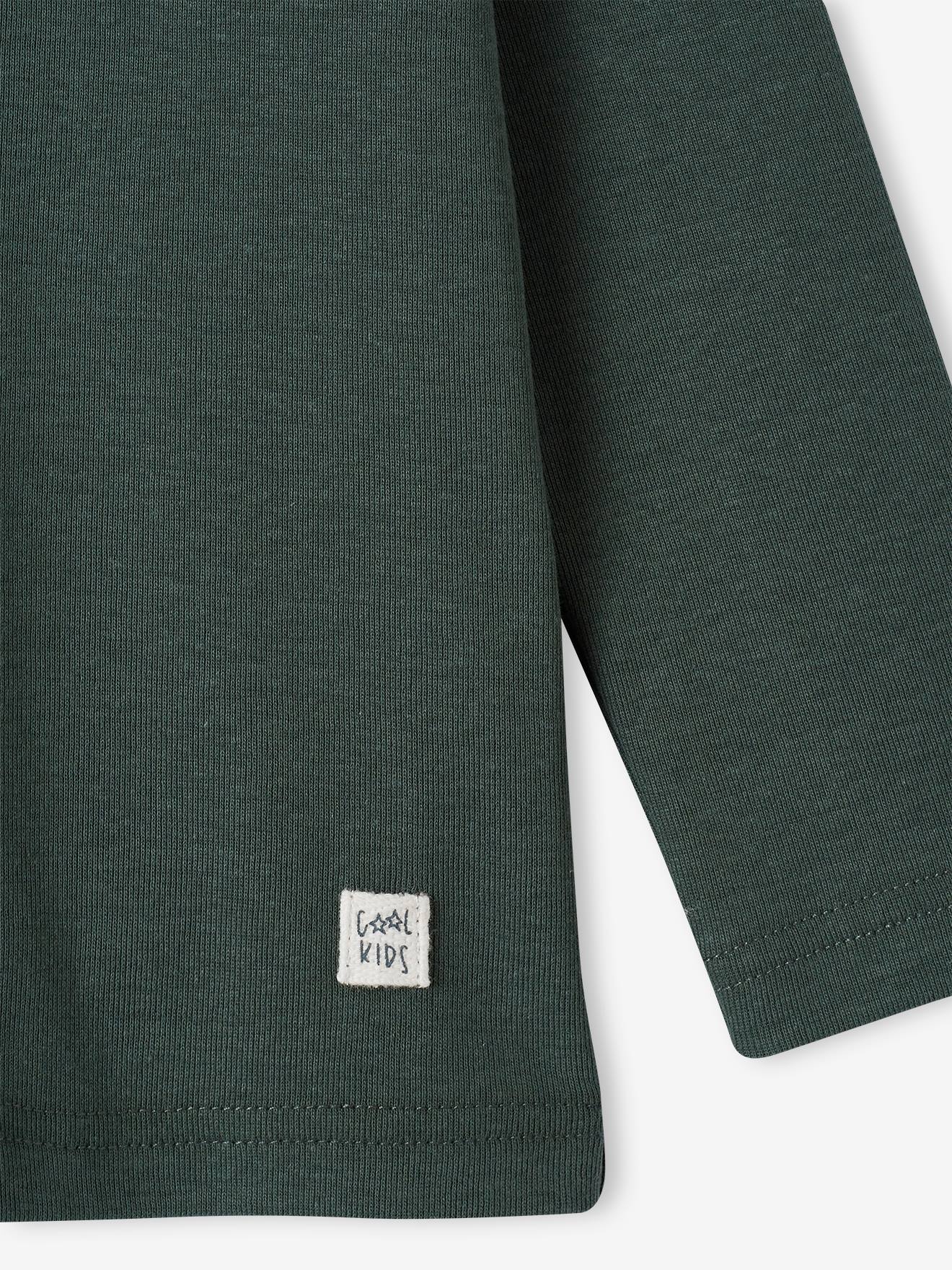 Conjunto de 3 camisetas de gola alta para meninos, verde inglês.