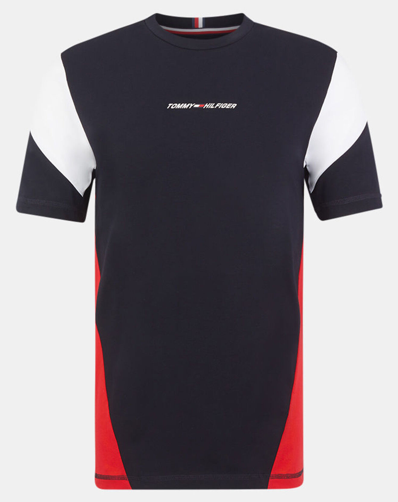 Tommy Hilfiger T-Shirt en Coton Bio mélangé Blocked Seasonal Sport bleu marine