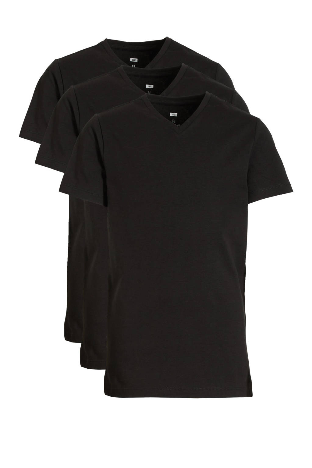 WE Fashion T-shirt - set van 3 zwart