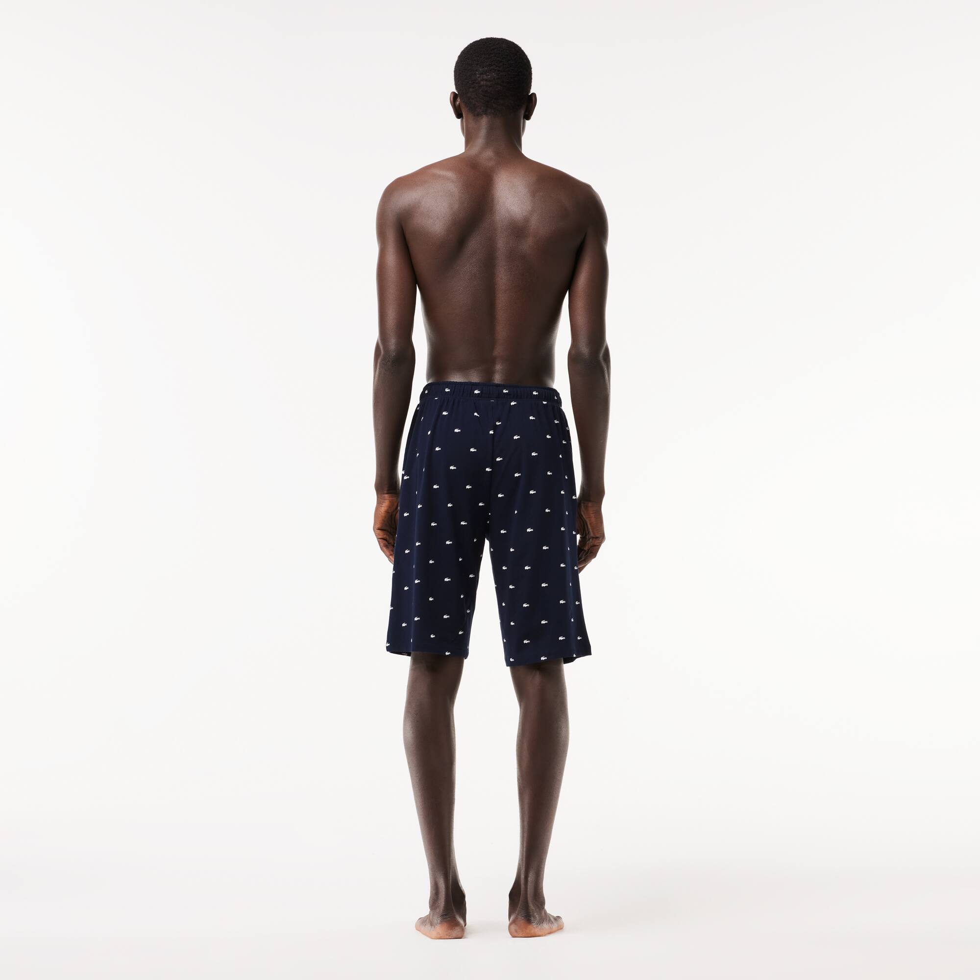 Short de nuit homme avec imprimé crocodiles en jersey de coton Vêtements d’Intérieur - Bleu - Lacoste - Homme