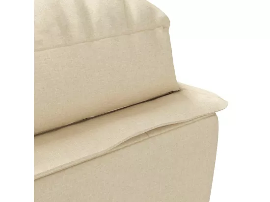 Chaise longue de massage avec coussins crème tissu