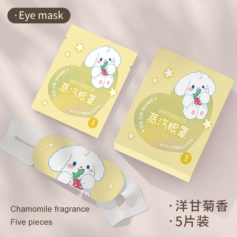 Coolkiss - Set van 5: Wegwerpbaar stomend oogmasker voor op reis (verschillende designs)