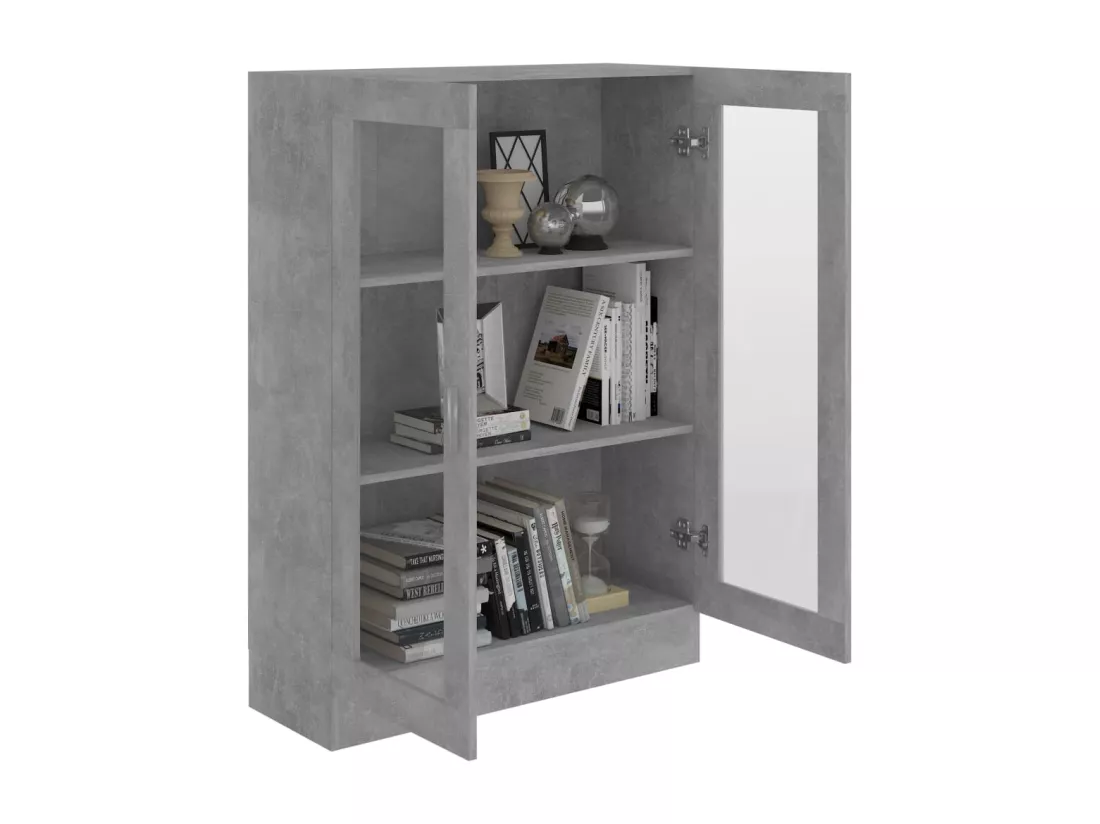 Armoire à vitrine Gris béton 82,5x30,5x115 cm Aggloméré