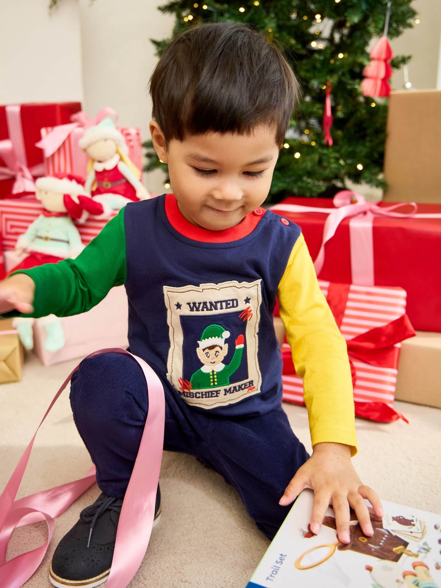 JoJo Maman Bébé Christmas Appliqué Top