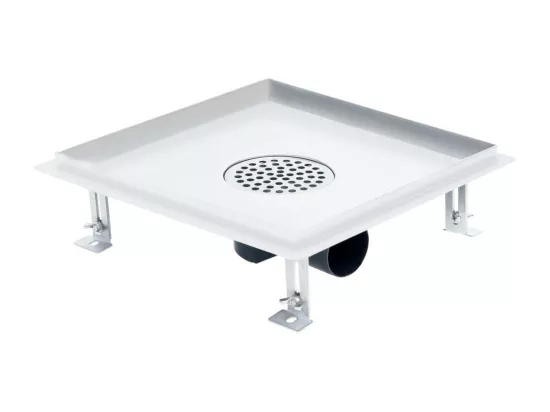 Drain de douche avec argenté 25 x 25 x 6.5 cm 02_0003008