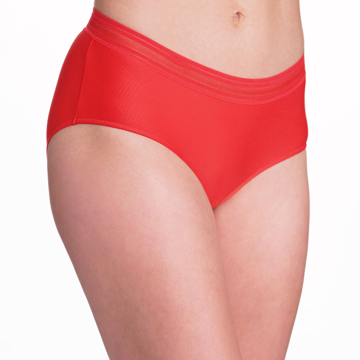 Gina Benotti 2 Damen Pantys mit dezentem Muster rot / weiss