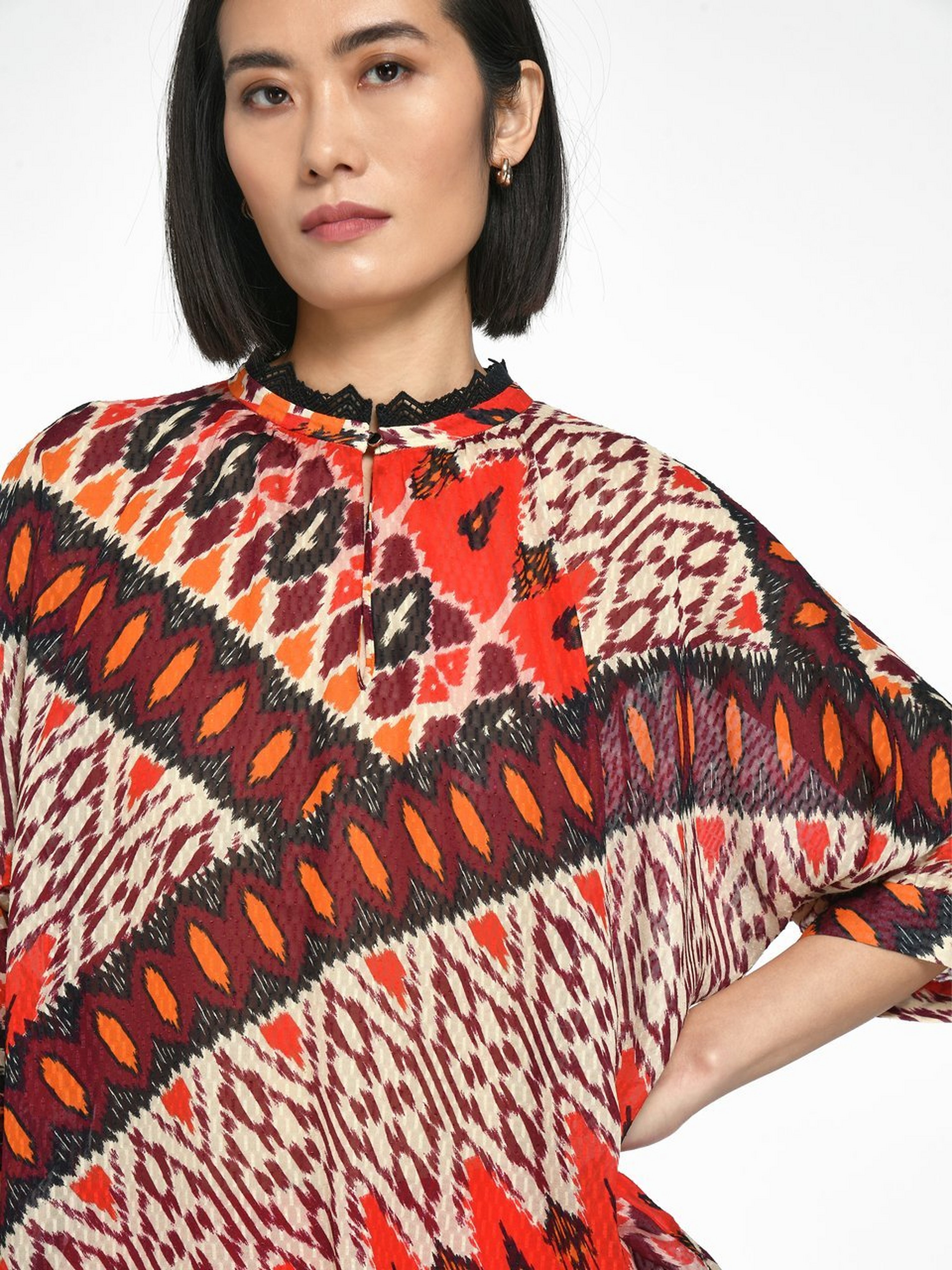 Bluse mit 3/4-Fledermausarm