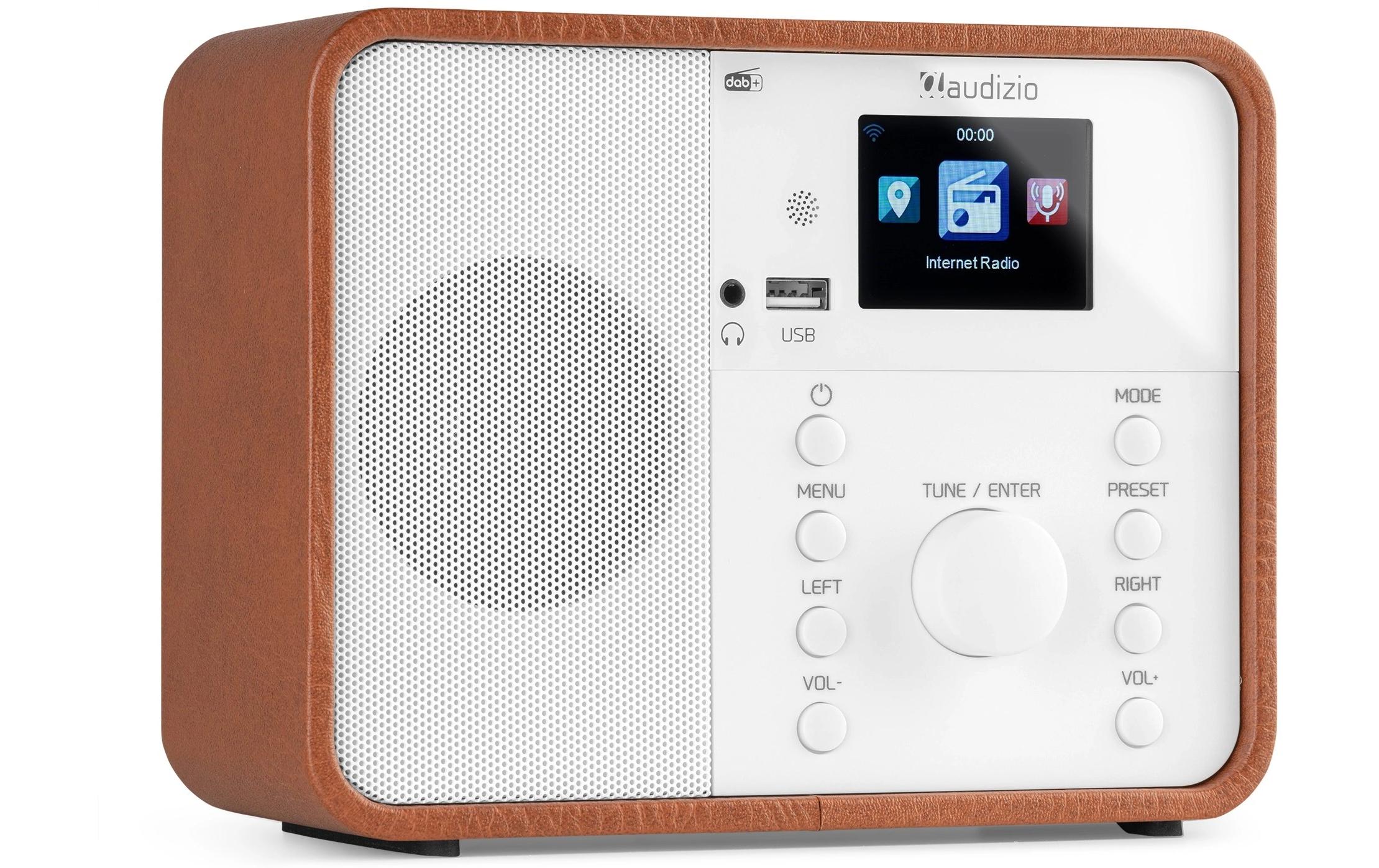 Internet Radio Nardo Braun/Weiss<br>Kompaktes WLAN- und DAB+-Radio