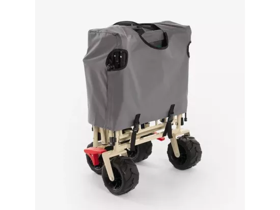 Chariot de plage camping 4 roues avec freins capacité 100kg toit GREEN