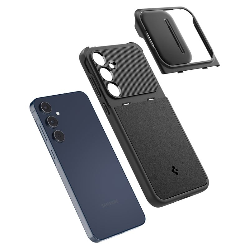 Samsung Galaxy A55 Optik Armor Hybrid Case Hülle mit Cam-Slider (ACS07535) - Schwarz