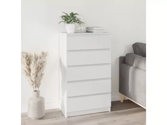 Commode Blanc 60x36x103 cm Bois d'ingénierie