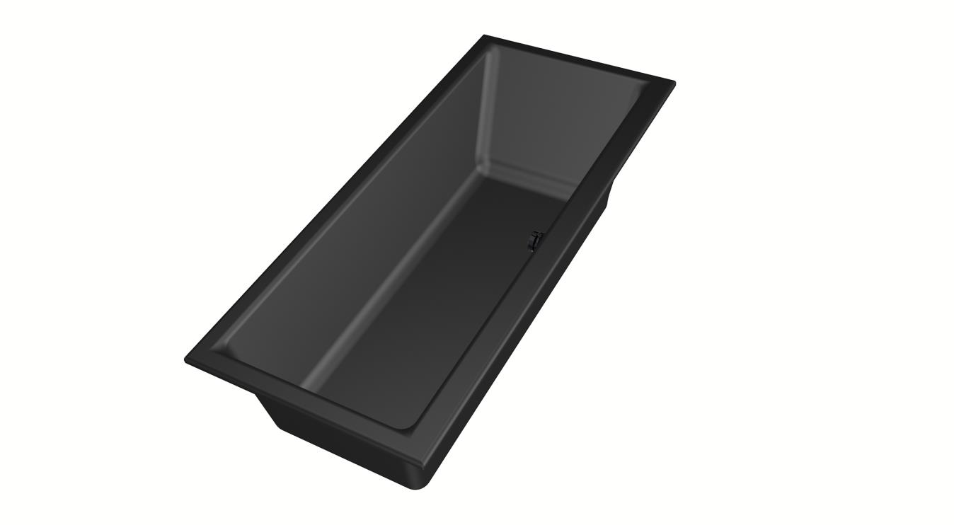 Xenz Kristal ligbad acryl 180x80x45cm zwart mat